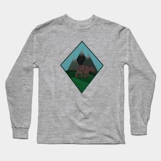 Geometric Bear and Mountains Long Sleeve T-Shirt